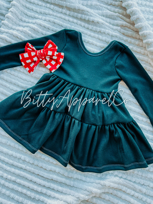 4T tiered peplum + bow